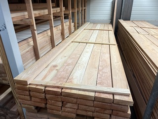 Ca. 63x Douglas 50x150x5000mm bezaagd